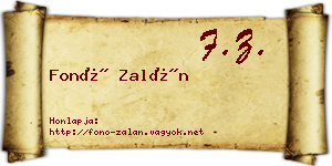 Fonó Zalán névjegykártya